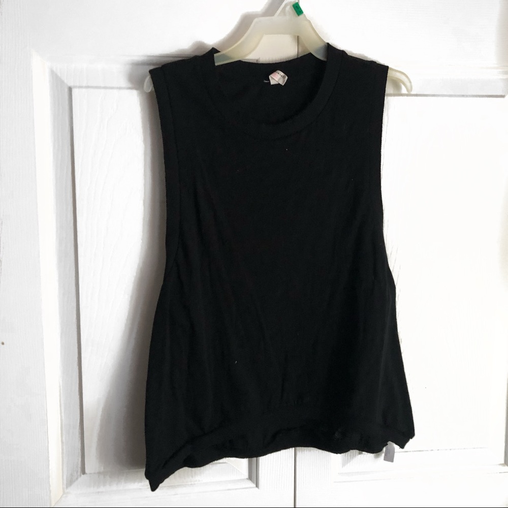 Free people black muscle tank top